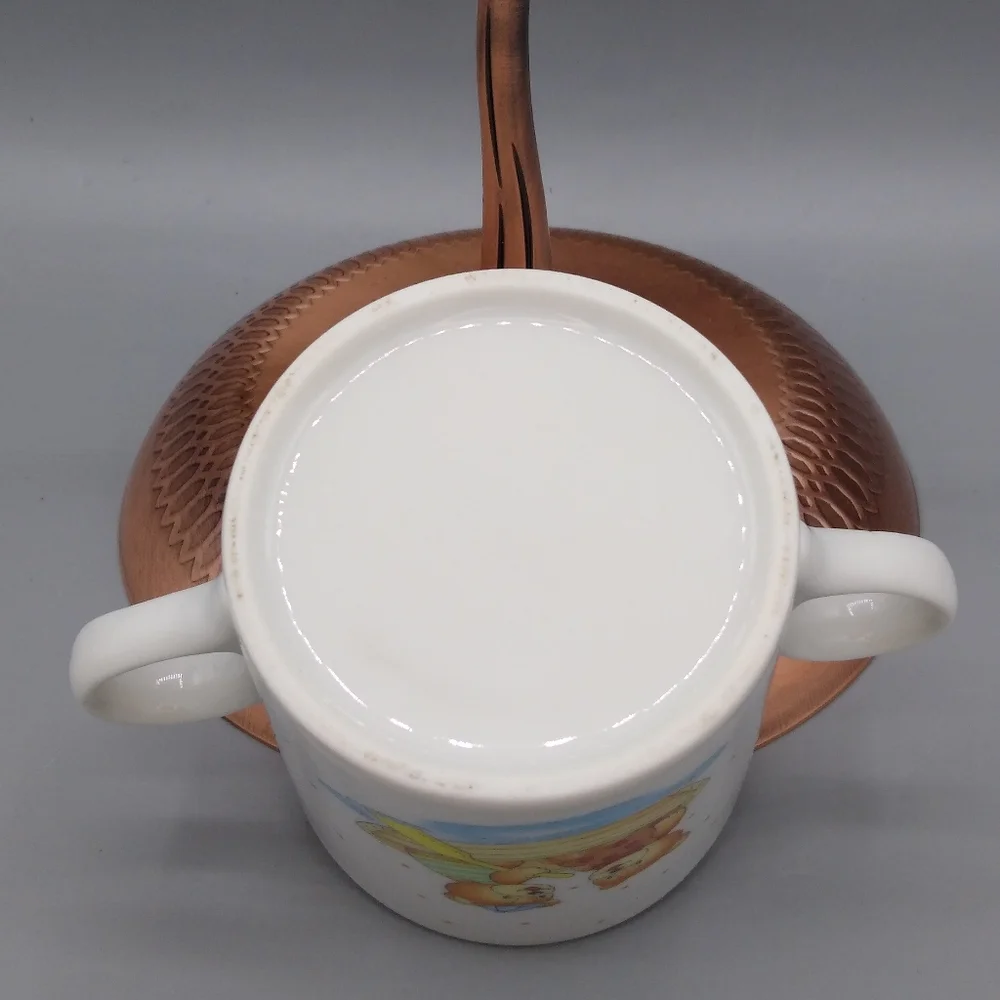 Fine China Child's Dinner Set Toddler Child Teddy Bear Rowboat Plate Cup Vtg
